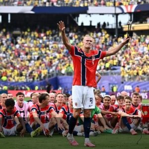 Norwegia Rayakan Kemenangan atas Brasil dengan Selebrasi Viking